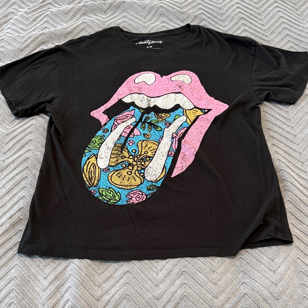 The Rolling Stones Oversized Black Cotton Tee
